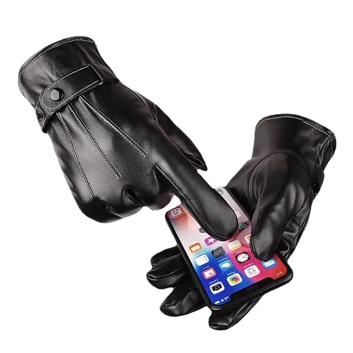 Высококачественные зимние рабочие перчатки для улицы Плюс флисовые теплые водонепроницаемые перчатки из искусственной кожи для сенсорного экрана