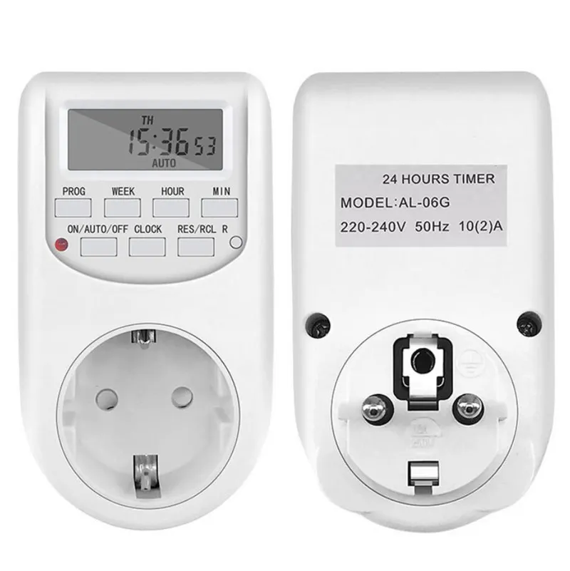 Germany European Type 10A 220V 7 Days Weekly Programmable Timer Plug Socket