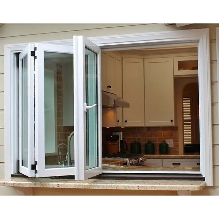 High Acoustic Proof Double Glass Aluminum Design Bifold Bi Folding Window