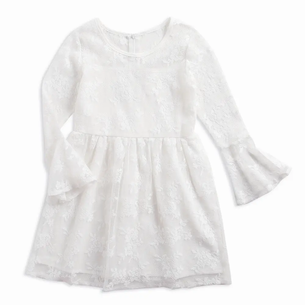 Оптовая продажа, детская одежда, детская одежда, детские белые платья с ангелом для девочек, скромное длинное белое платье