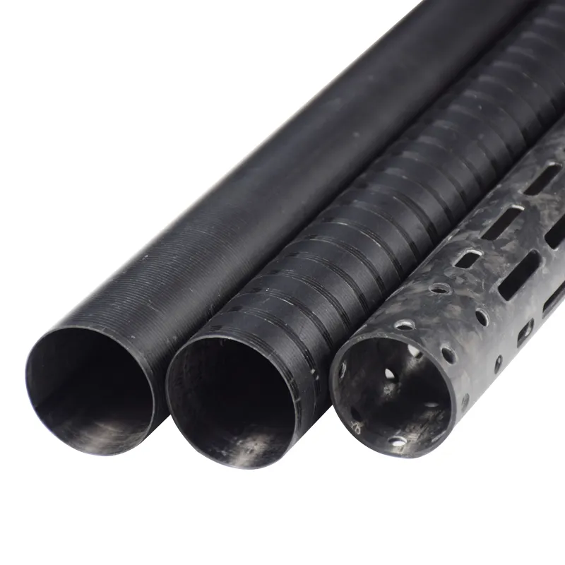 3k oem carbon carbon fibre tube 4mm 8mm 10mm roll wrapped carbon fiber threaded twill plain forge pipes tubes