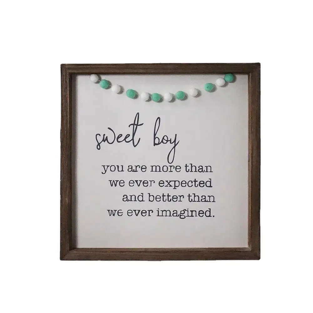 Modern Sweet Boy wooden wall plaque wholesale decorative hanging wall mdf wooden plaques