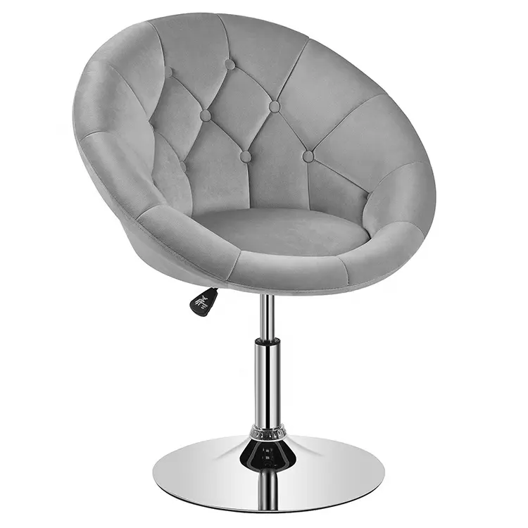 Современный минималистский Бесплатный поворотный батончик с серебристой обивкой из искусственной кожи, стул для ночного клуба, обеденный стул с хромированной основой