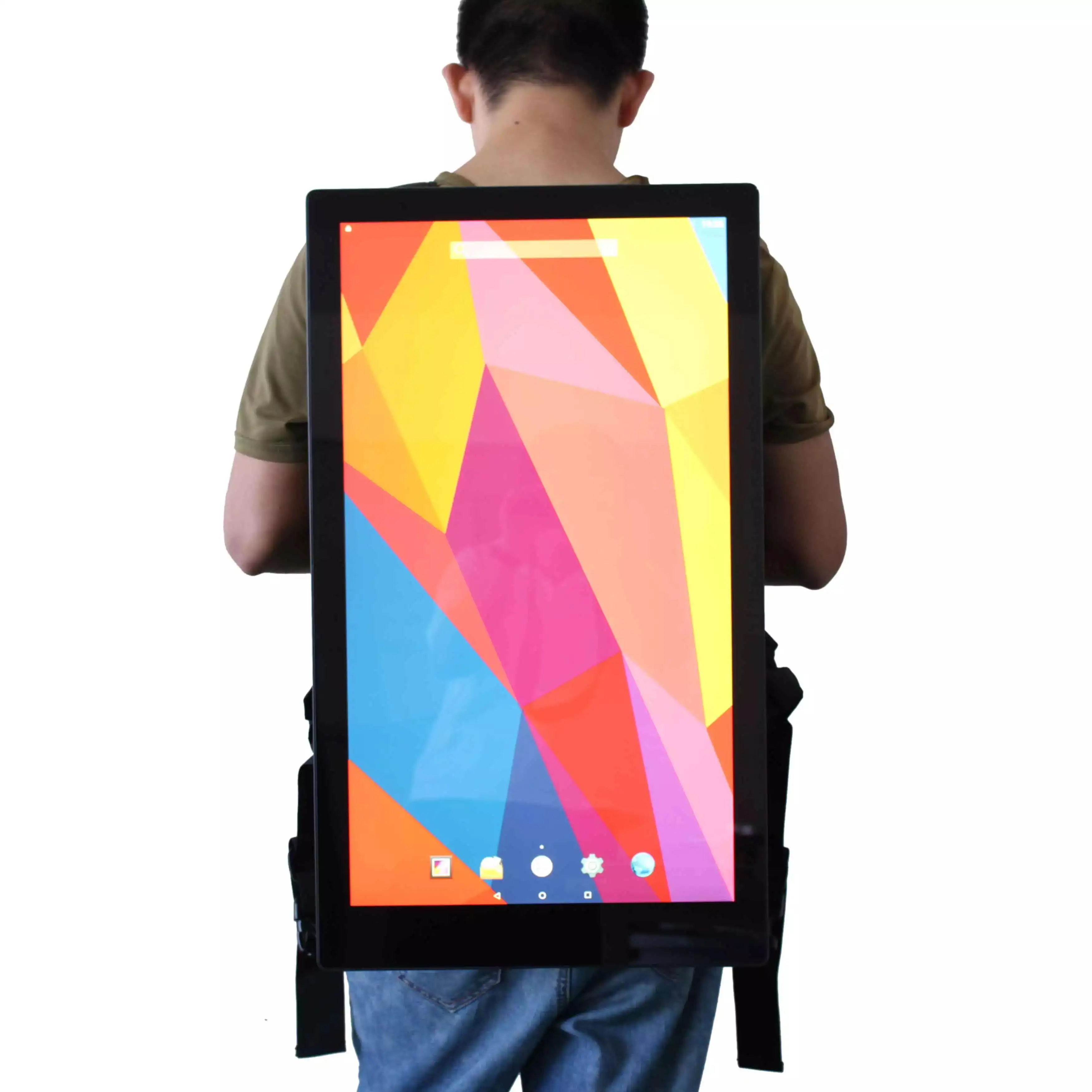 21,5 дюймовый человеческий прогулочный ЖК-дисплей, цифровой дисплей, рекламное оборудование, рюкзак, рекламный щит для улицы