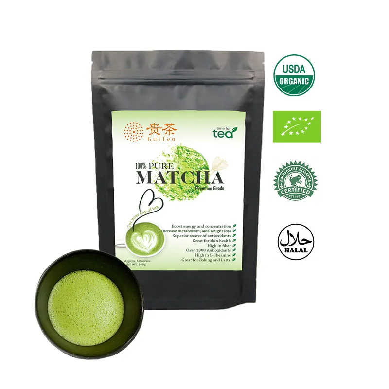 Оптовая продажа, органический чай маття в упаковке 100 г, аутентичный зеленый чай маття с прямой фабрики