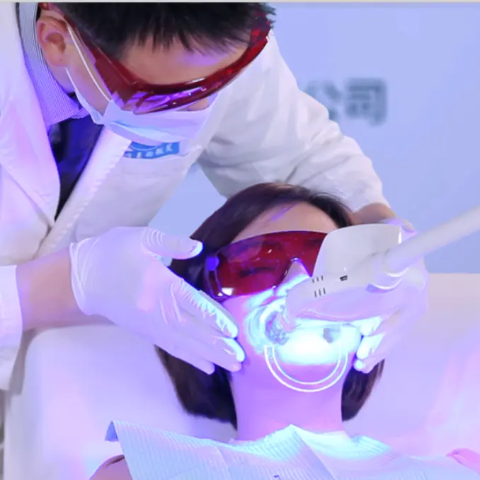 Светодиодные очки для отбеливания зубов в комплекте, портативная машина для отбеливания зубов