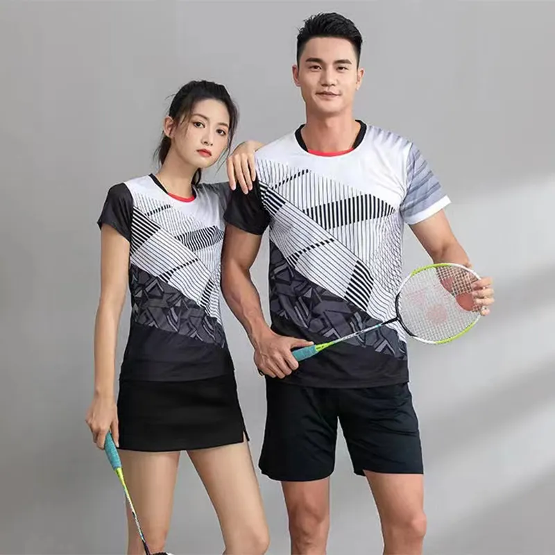 Hot Sale Custom Logo Size Women Table Tennis Uniform Tennis Cloths Women And Men Sublimation Print Badminton Jersey