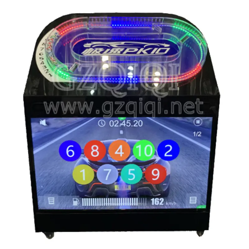 Машина Lotto с уникальной гоночной темой, которая случайно заказывает до 10 шаров