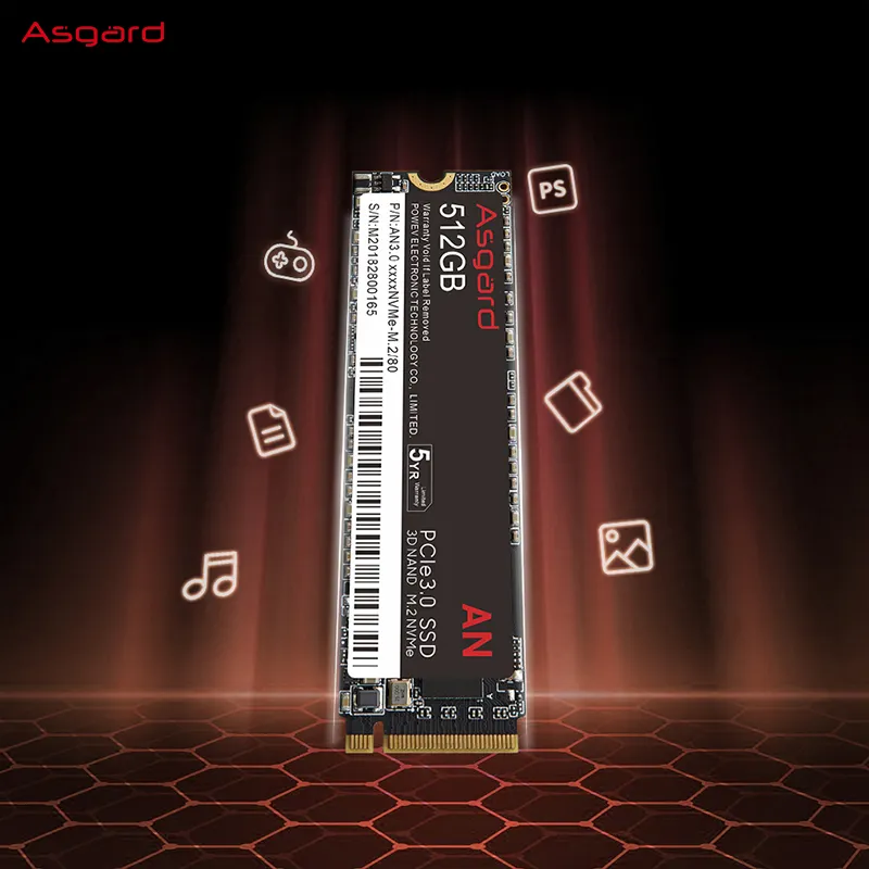 Asgard Wholesale PCIe3.0 NVMe M.2 ssd Hard Drive 512gb M.2 ssd 1tb