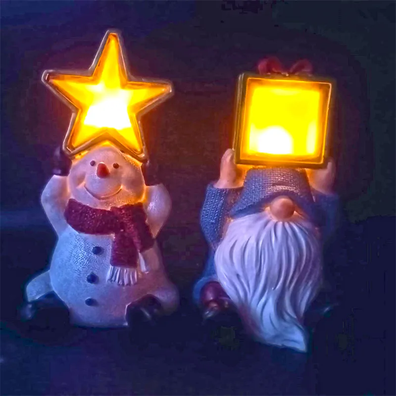 Индивидуальные украшения Xams, снеговик, держит пятиконечную звезду, а Рождественский гном держит подарочную коробку