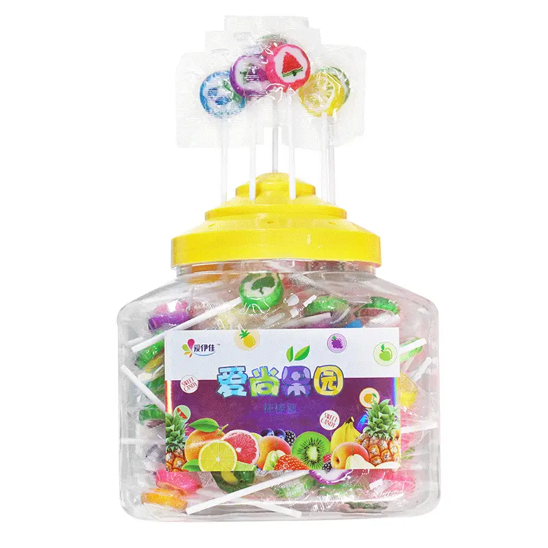 Lollipop Fruit Flavored Sliced Candy 120 Barreled Children and Students Cute Net Red Snacks Glowing Hard Candies