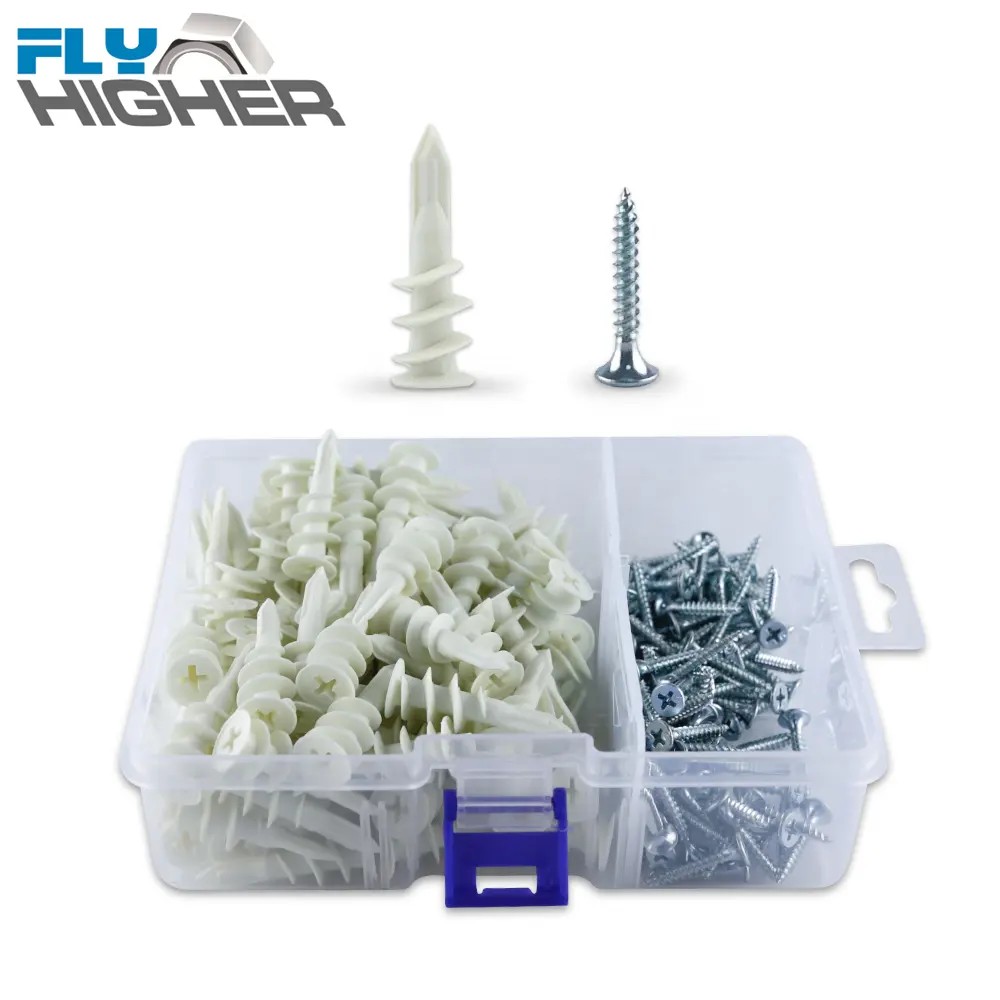 plastic drywall anchor nylon wall plug anchor with Self-tapping Screws for plasterboard