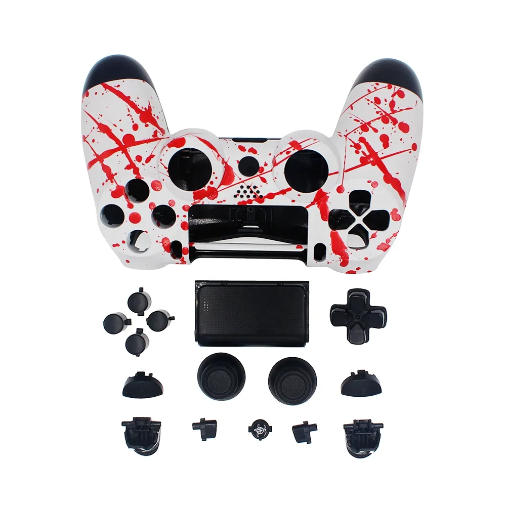 Customized Blood ABS Hosing Shell Case Cover for PS4 Joystick Controller Front Shell with Button Kit