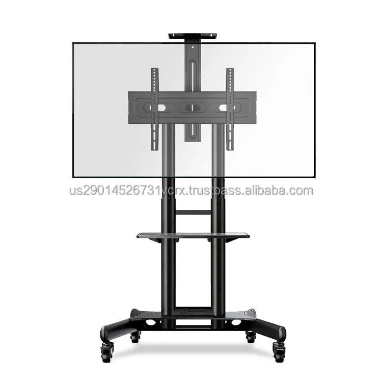 Modern design ONKRON Mobile TV Stand lcd led Cart for 40 - 70 inch lcd led Screens up to 100 lbs TS15-51 Black with AV shelves