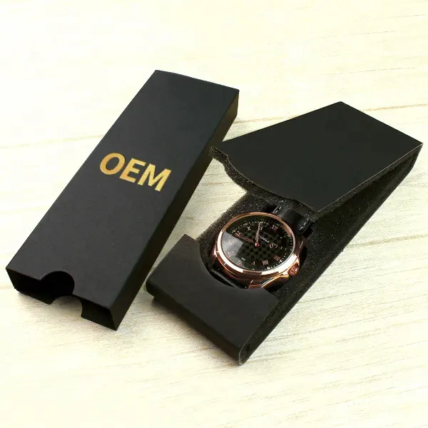 MY-01OEM производство, хит продаж, роскошная складная черная коробка для часов, коробка для отображения логотипа на заказ, упаковочные бумажные коробки для часов, оптовая продажа