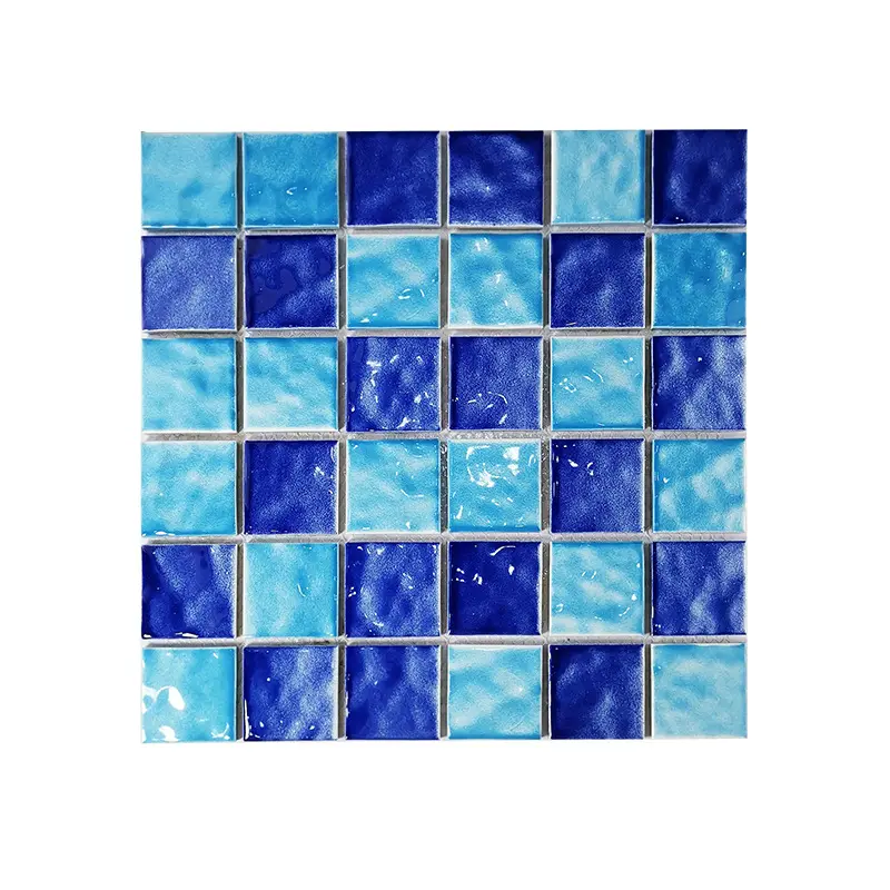 Bathroom swimming pool mosaic ceramic 48X48 wave pattern landscape pool KTV background wall tile