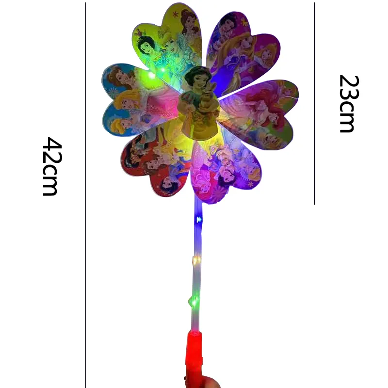 Children's Outdoor Luminous Night Windmill Rotating Colorful Cartoon Toy Windmill