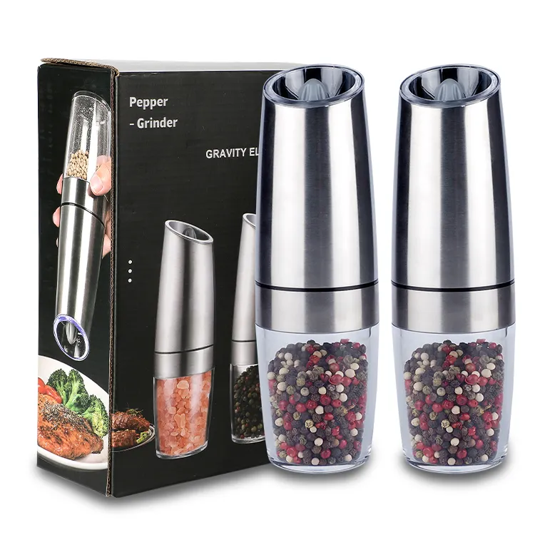 ESP-13 hot selling gravity salt & pepper mill set battery, automatic gravity electric salt pepper spice mill grinder