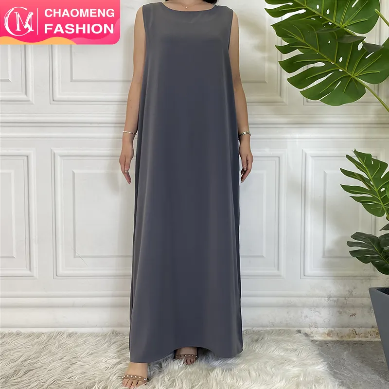 6595 # легкое Удобное базовое платье-комбинация из Нида, простое платье без рукавов, скромное подходит для любых Abayas