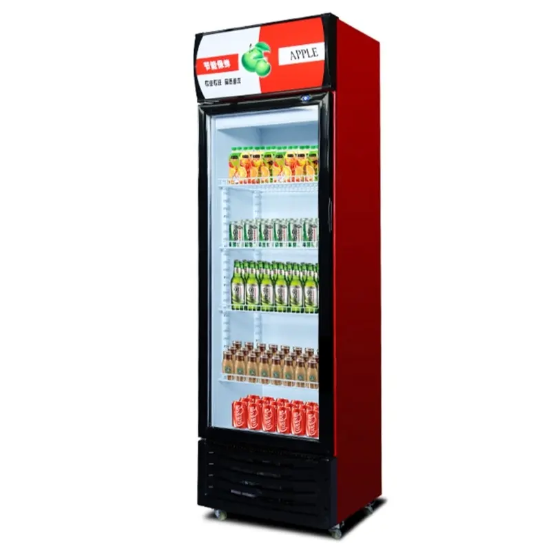 Glass Display Refrigerator Comercial Supermarket Glass Door Beer Cold Drink Display Fridge Refrigerator