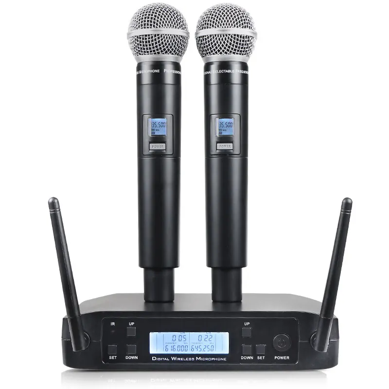 For GLXD4  M58 Cheap Price Uhf Dual Channel Handheld Long Range Wireless Microphone For Shu re