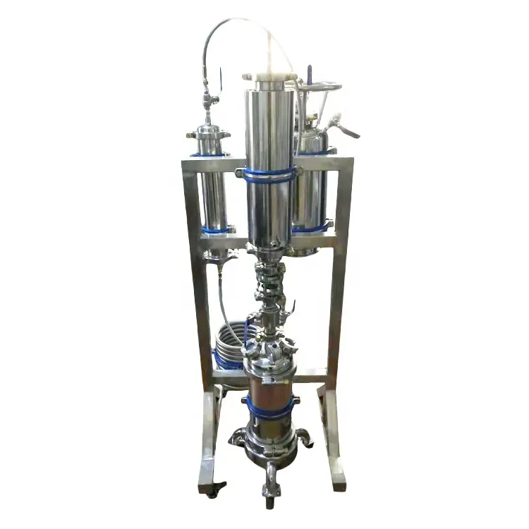 Hot selling 1LB closed loop extractor mounted on rack with recovery tank and movable jacketed splatter platter