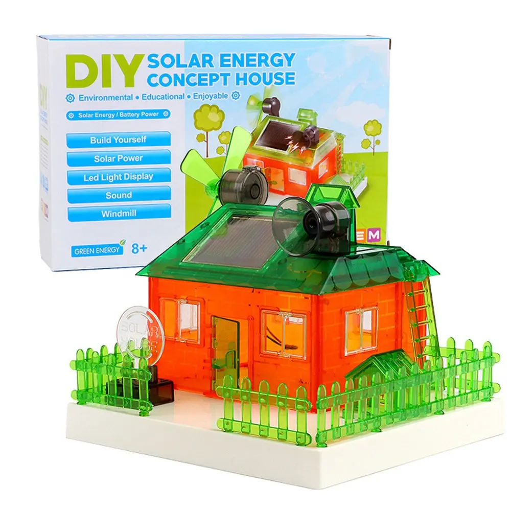 Diy Наука stem игрушки на солнечных батареях концептуальный дом на солнечной энергии