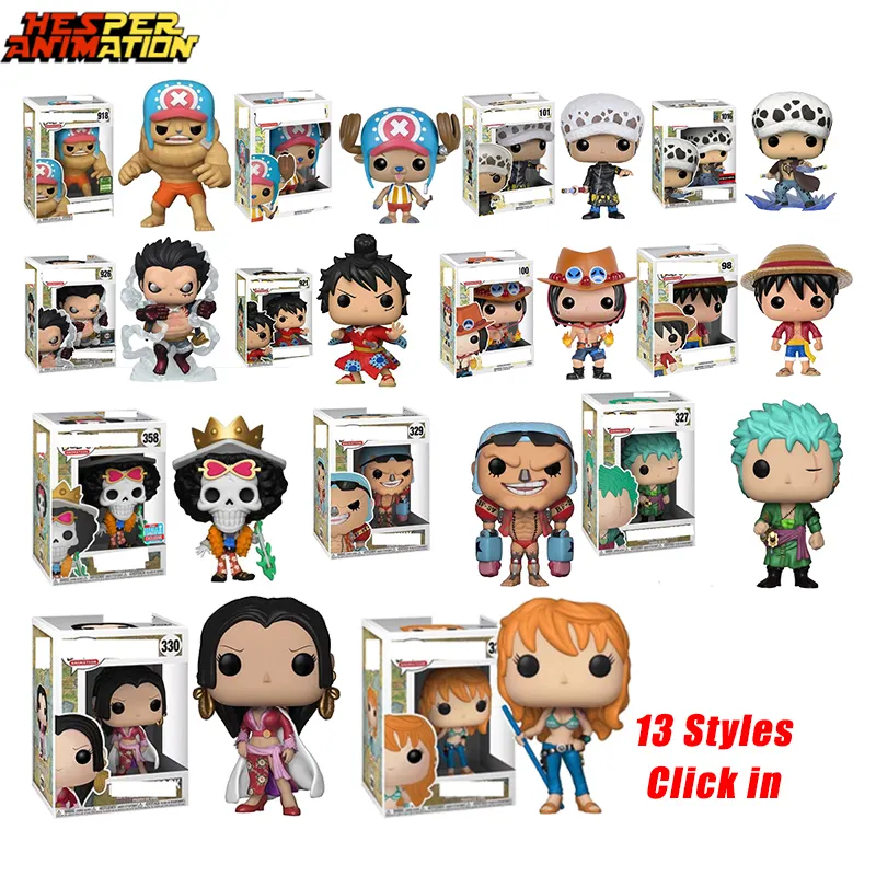 13 Styles 10cm New Funko Pop 1 Piece Zoro Luffy Nami Boa Ace Luffy 1 Piece Figure Funko Pop