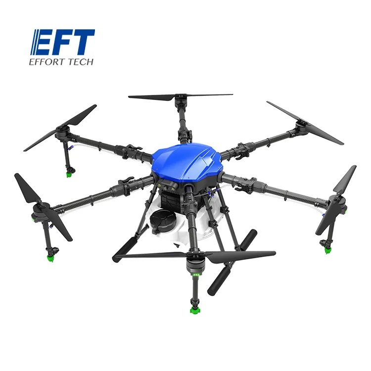 Newly upgraded EFT E610P 10kg 6-axis folding frame crop spray seed spreader agricultural drone UVA and 10L water tank