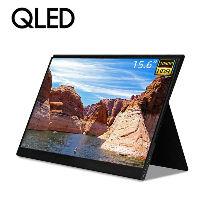 QLED Portable Monitor 15.6 inch 1080P Computer HDR 600 Display with Brilliant DCI P3 Color and Class A Screen