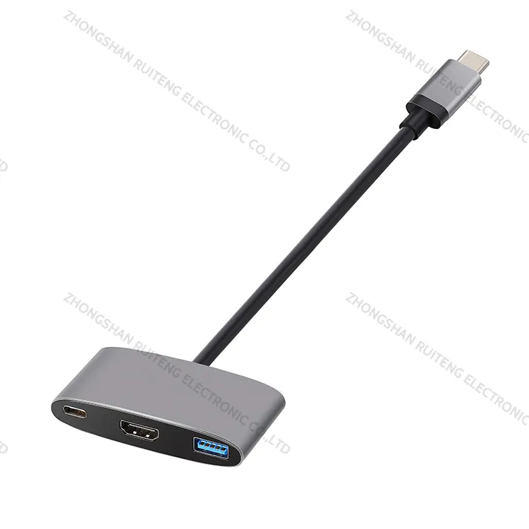 Заводской директор, USB C-хабы 0,15 м, Тип C на USB3.0 + HDMI + PD, принимаем OEM/ODM, подставка для ноутбука с USB-концентратором 3,0