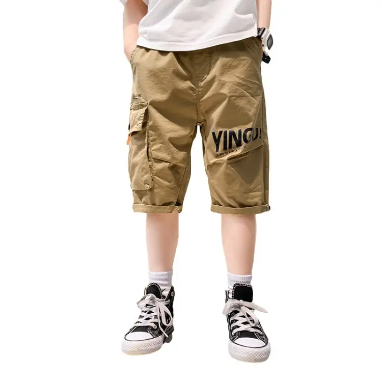 Шорты для мальчиков от 5 до 15 лет 100% хлопок, длинные шорты с карманами для мальчиков, классные детские шорты для работы