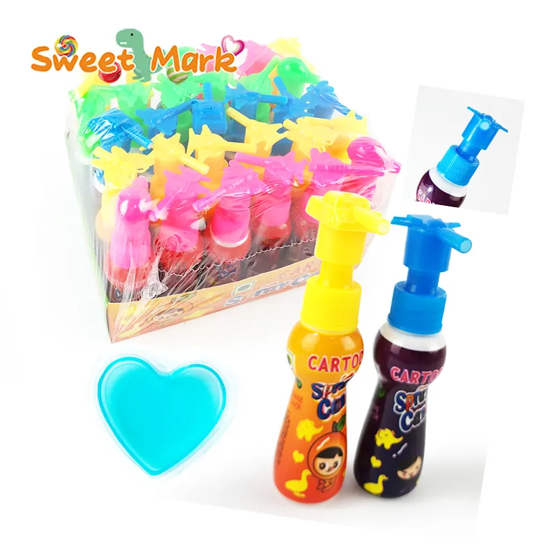 Mixed fruit flavors cartoon super spray liquid candy soft drink