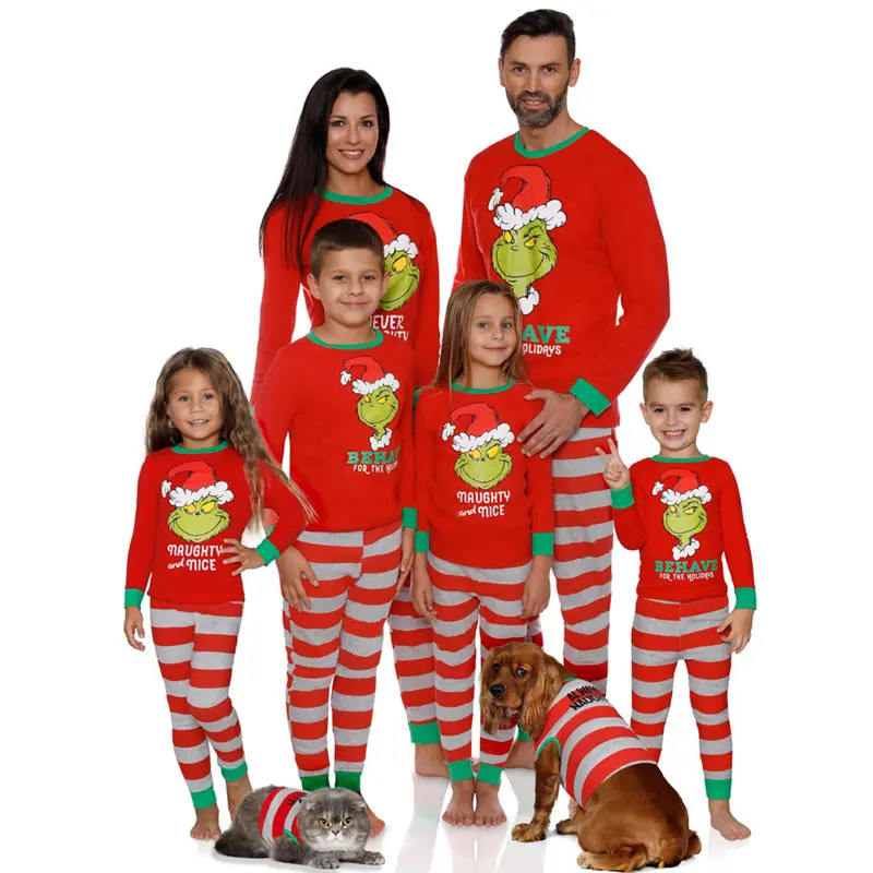 Оптовая продажа, рождественские Семейные пижамы, детские и женские пижамы, рождественские Семейные пижамы