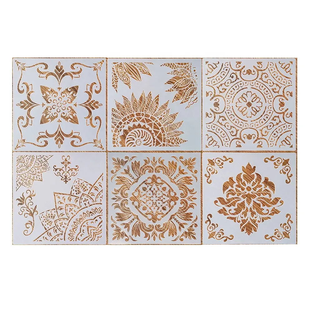 wholesale Damask Vintage Pattern Reusable Plastic custom airbrush wall stencils for wall painting template for furniture