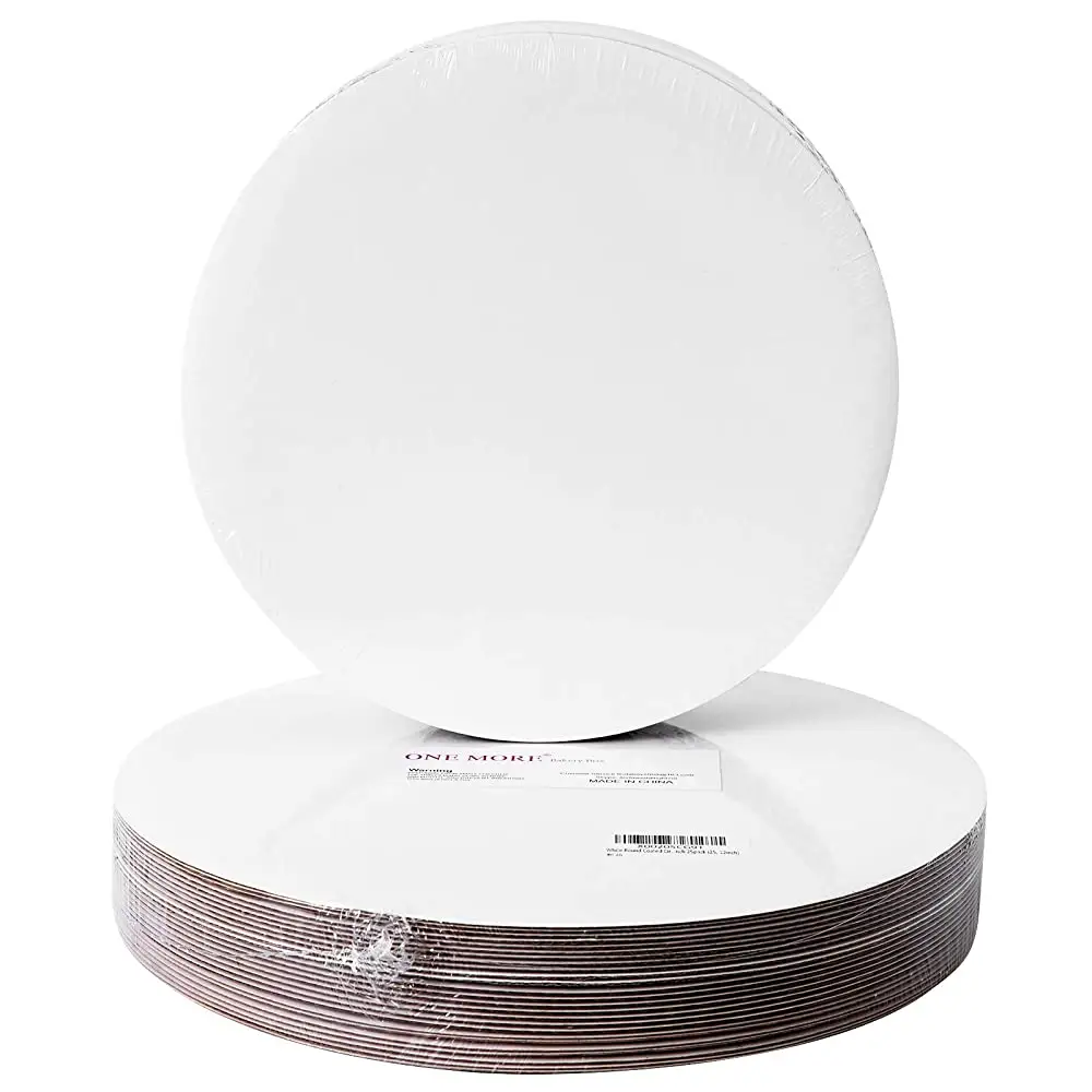 Cake Board Rounds, White Cake Base Circle Cardboard Base (6, 8, 10 & 12-Inch) For Cake Decorating