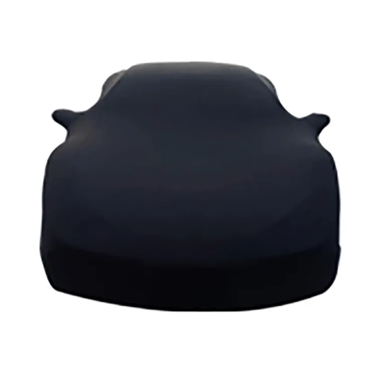 Heavy Duty Waterproof Stretch Elastic Black Satin Headrest Car Body Covers Indoor Perfect Fit Designer Luxury Design Car Cover