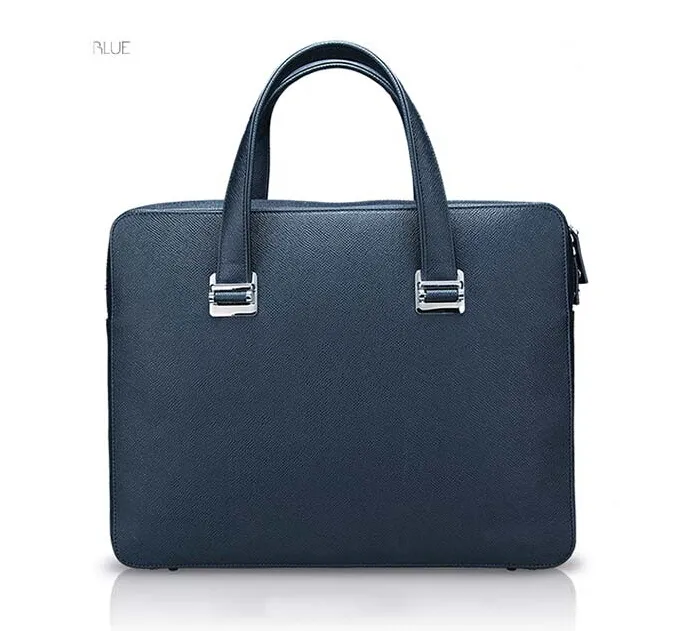 Blu Flut designer custom logo cowhide laptop briefcase bag genuine leather mens handbags wholesale