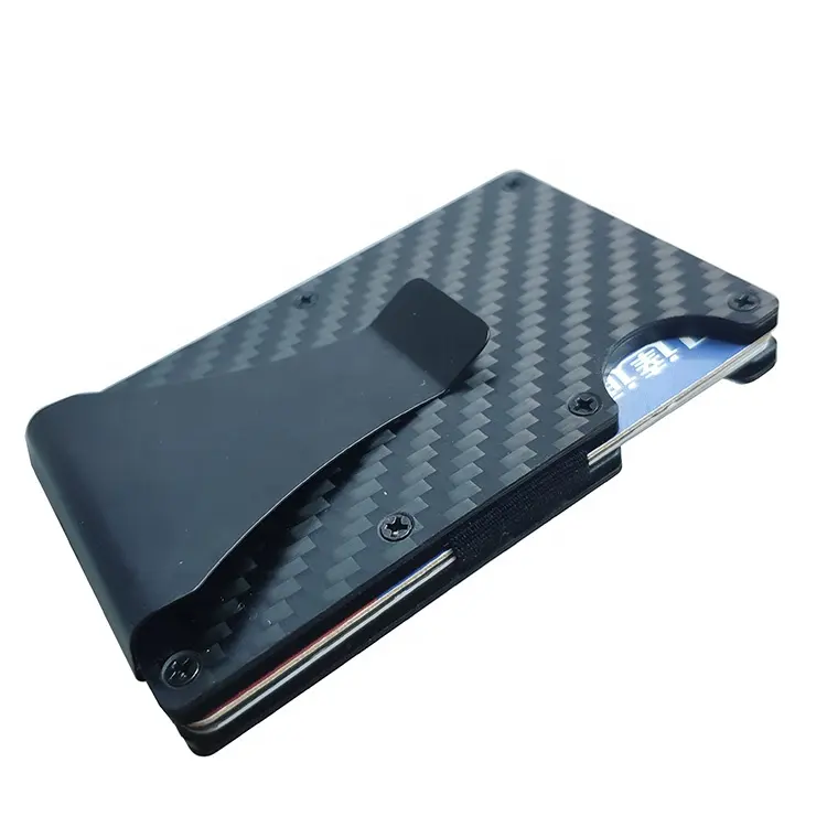 Carbon fiber wallet money clip rfid