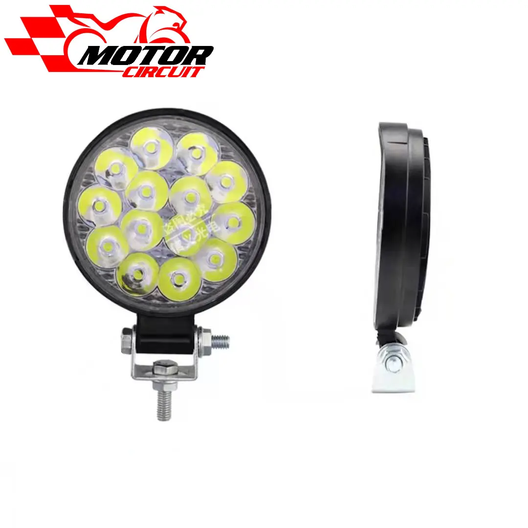 Motor Bike Head Light Lamp Motorbike Motor Spotlight Circular Spotlight 12-24V General 42W Bright Model 12 Bright LED