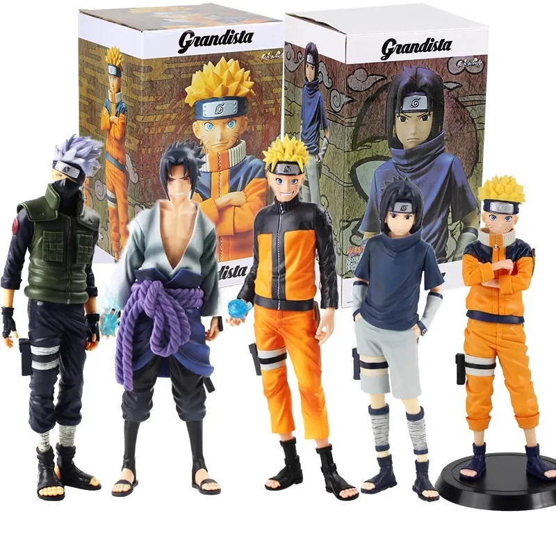 Opp Bag Packing Anime NARUTOES Figures Uzumaki Uchiha Sasuke Hatake Kakashi Grandista Collectible Model Toys