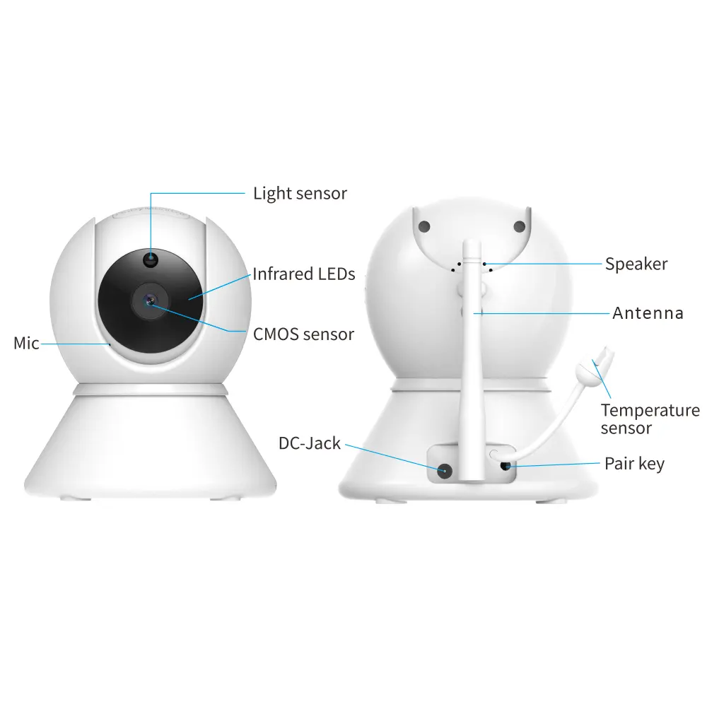 5 Inch Wireless Video And Audio Baby Monitor with Camera Digital Night Vision Monitor for Security and Safety
