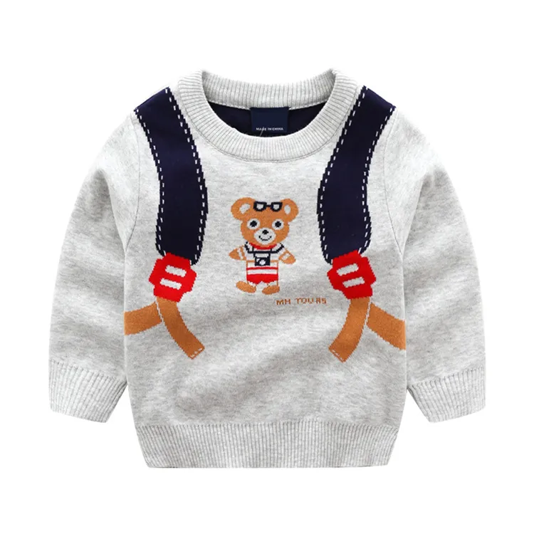 Детский свитер, зимний, осенний, Детский свитер с круглым вырезом, вязаный свитер для маленьких мальчиков