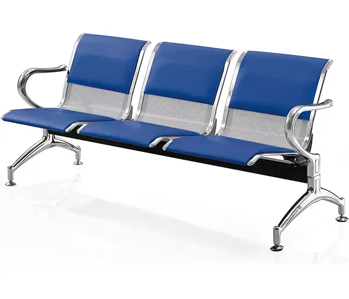 High-quality luxury medical hospital 3 seater waiting room chair with PU mattress