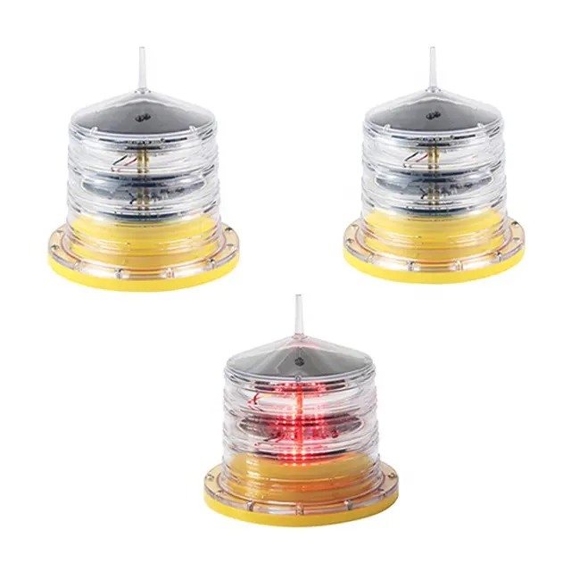 2020 Factory Solar Powered LED Strobe Beacon Warning Light for Marine/Airport /Telecommunication Tower/Construction Cranes