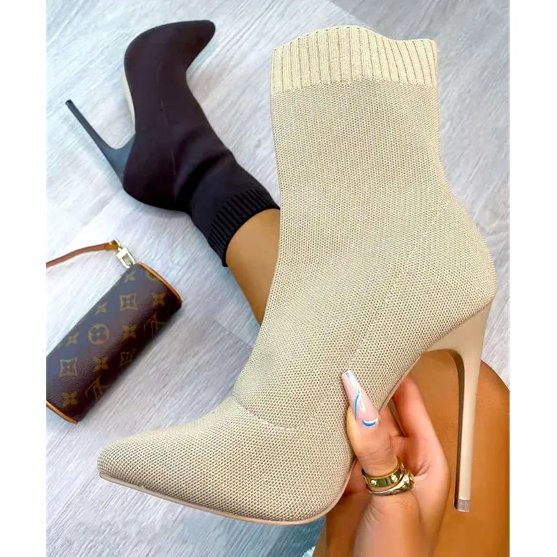 2021 Women Heels Sexy Large Size Ladies Stiletto High Heel Knee High Heel Women' S Boots