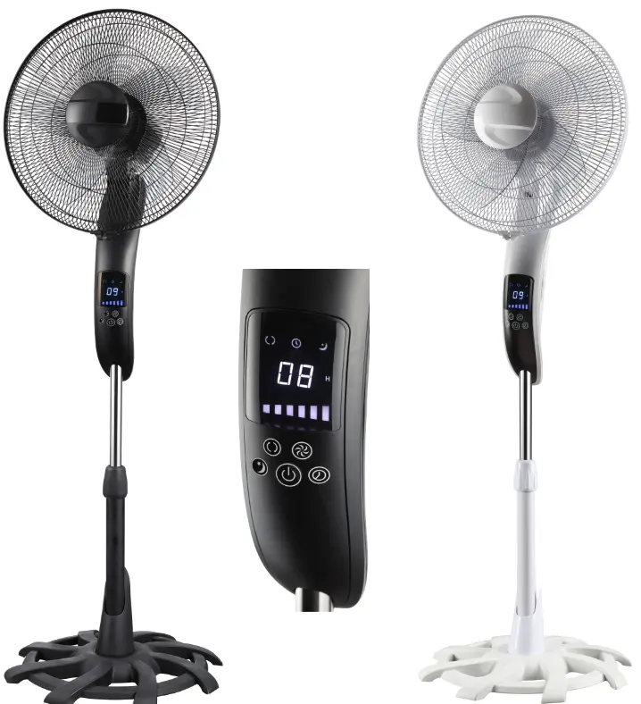 The most effective electric floor stand fan 16 inch oscillating pedestal fans with 5 AS blades AC motor and remote control