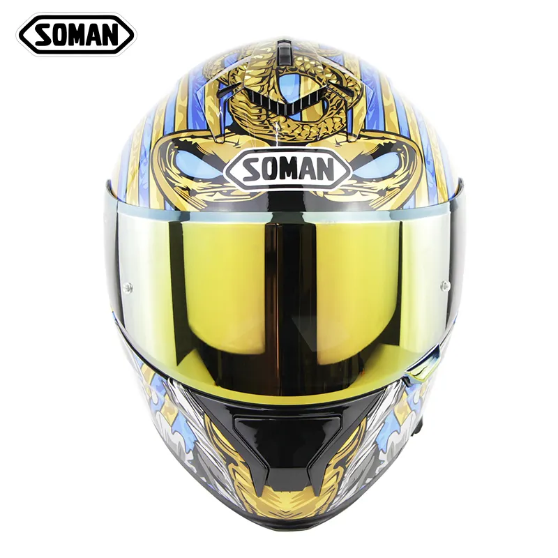 SOMAN full face motorcycle helmet ECE&DOT Approved SM961 dual lens safety Casco Flip up capacetes