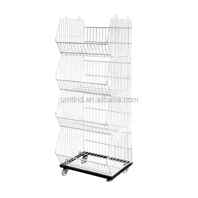 Stackable wire mesh baskets rolling wire baskets