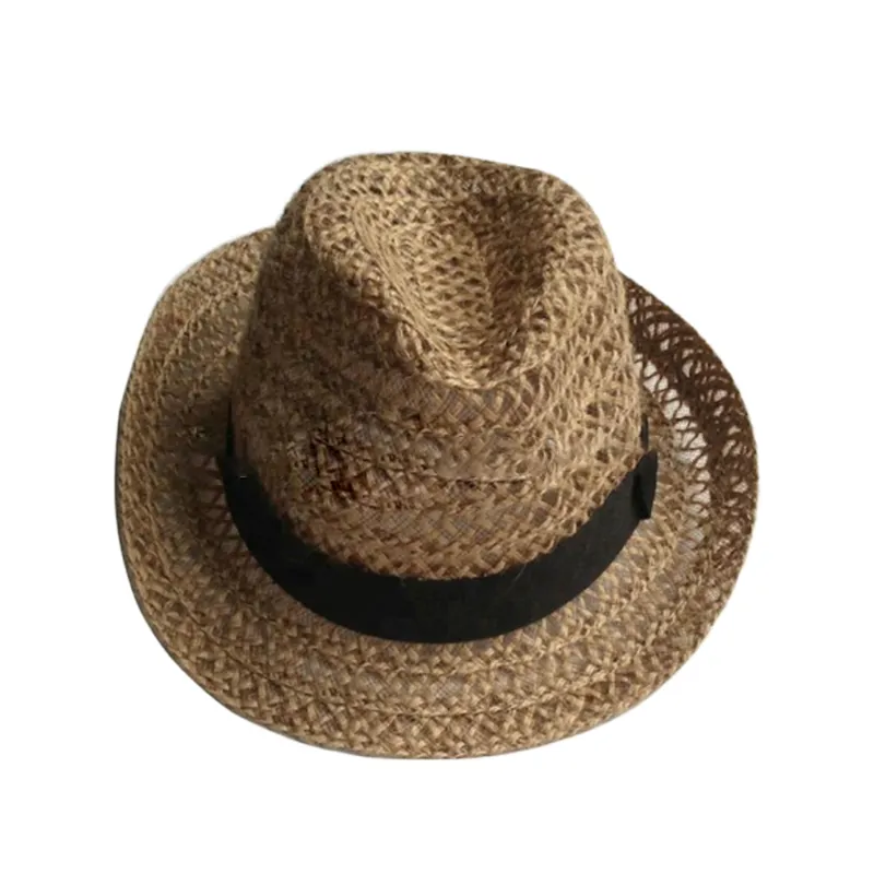 Fashion Customized Straw Mesh Triangle Hat/Men's Hat Fedora Hats